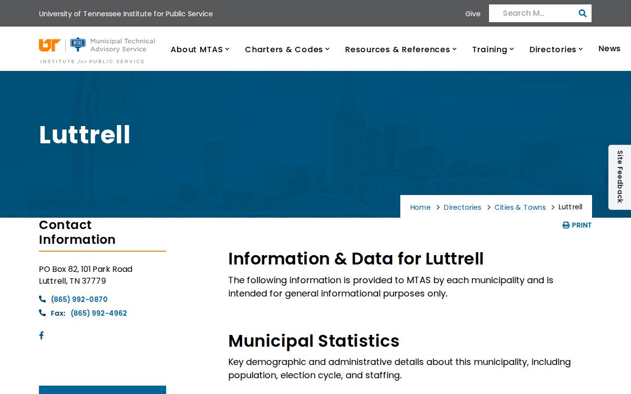 Luttrell warrant records reference showing city hall contact details